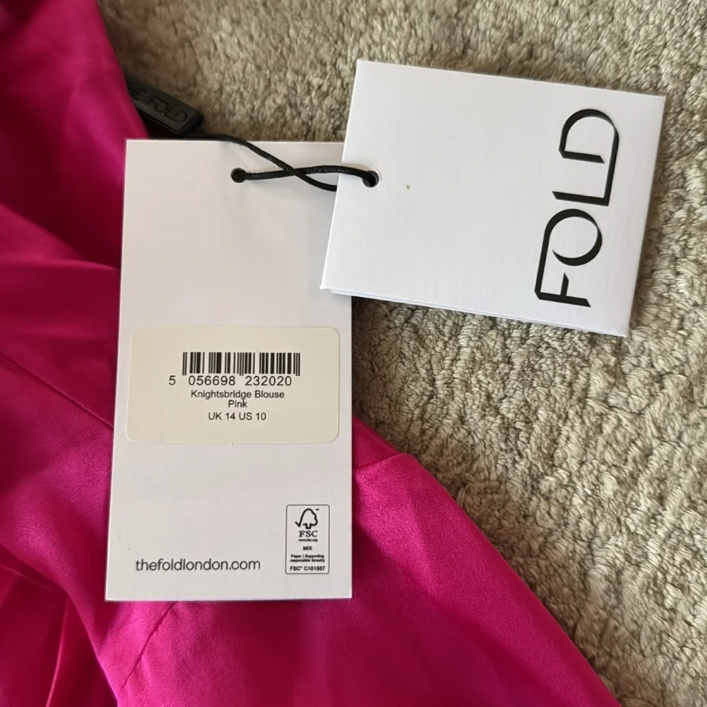NWT The Fold Knightsbridge Silk Blouse, sz 10 - Picture 3 of 4